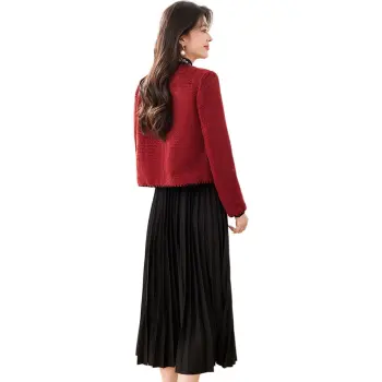 Like The Age Of Water Fall Long Sleeved Dresses Women's Red