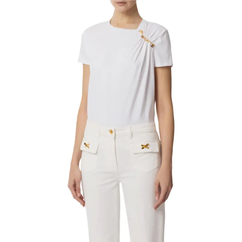 Elisabetta Franchi Jewel Pin Jersey T Shirt-1