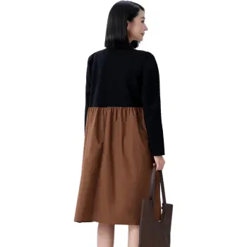 MUGUOGUOMU Long-Sleeved Dresses Women's Black