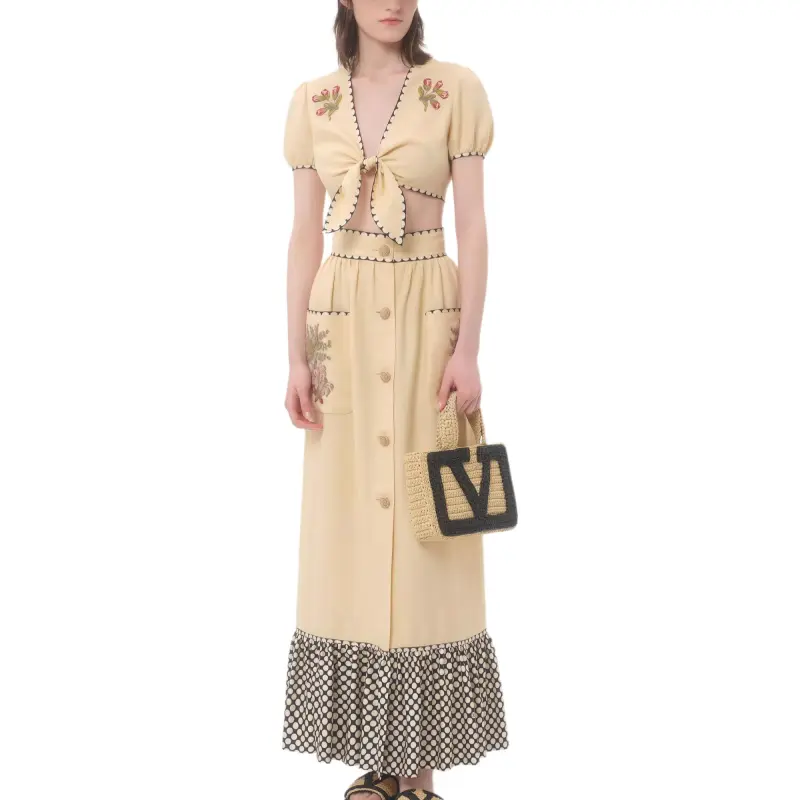 Valentino SS25 Crop Top Women's Yellow-1