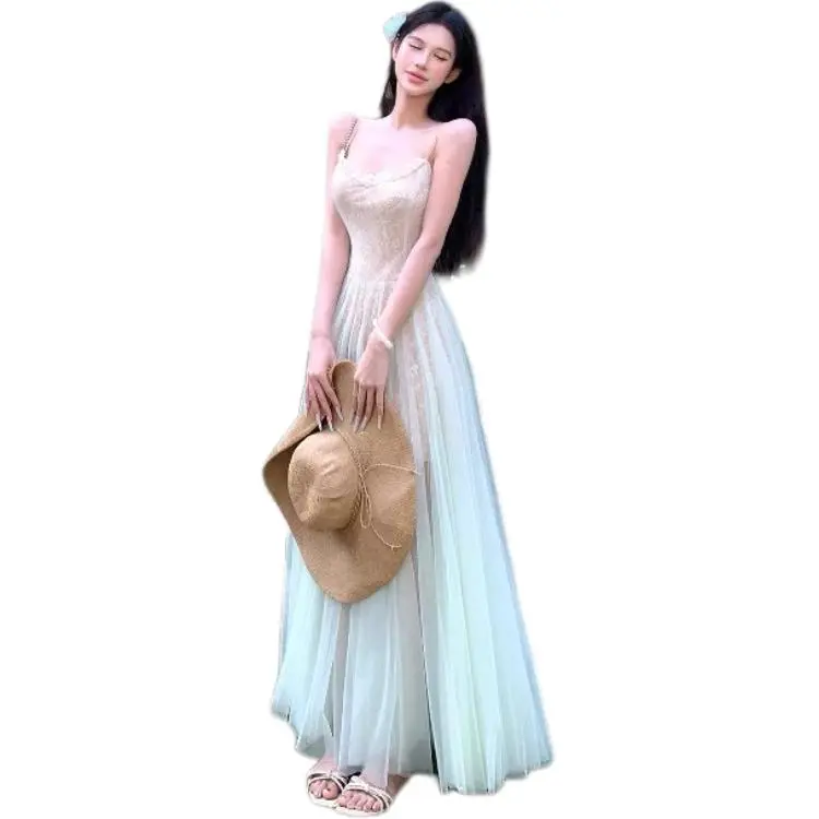 Flowers In Water Slip Dress Women's-2