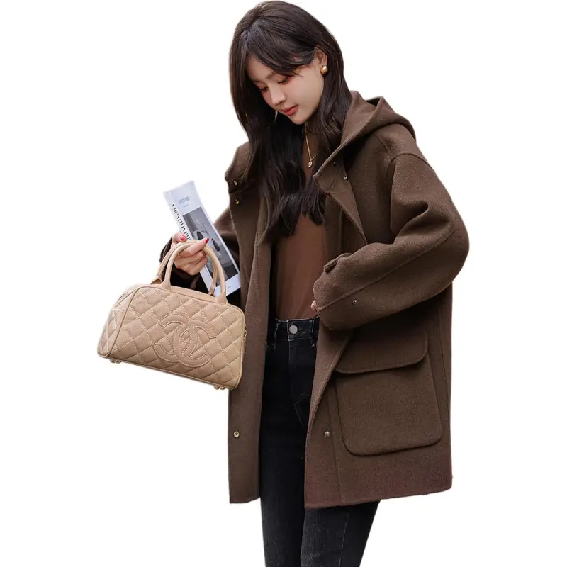 Mo Han Yi Mei Coat Women's Star Copper Coffee-3