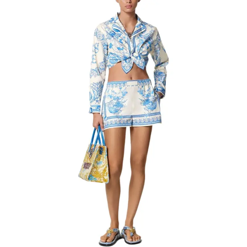 VERSACE Underwater Barocco Cotton Shorts-1