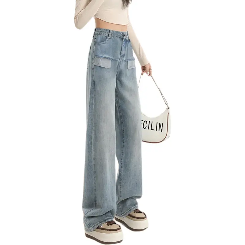 Weixi Jeans Women's Cool Tea Blue-4