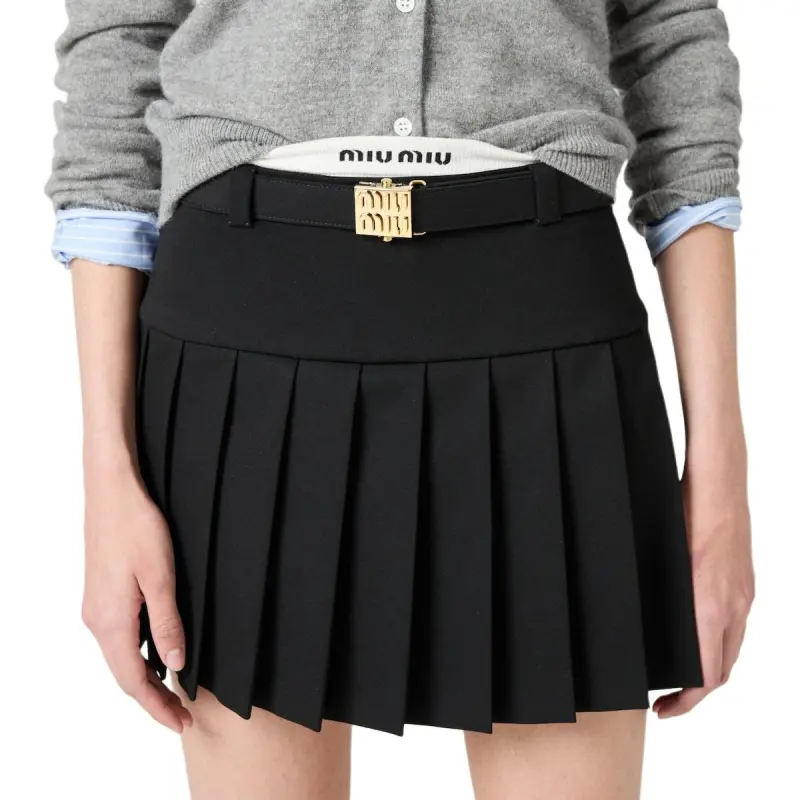 MIU MIU Casual Short Skirts Women's Black-1