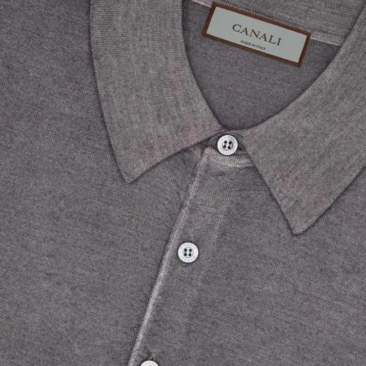 Canali Polo Shirts Men Gray-4