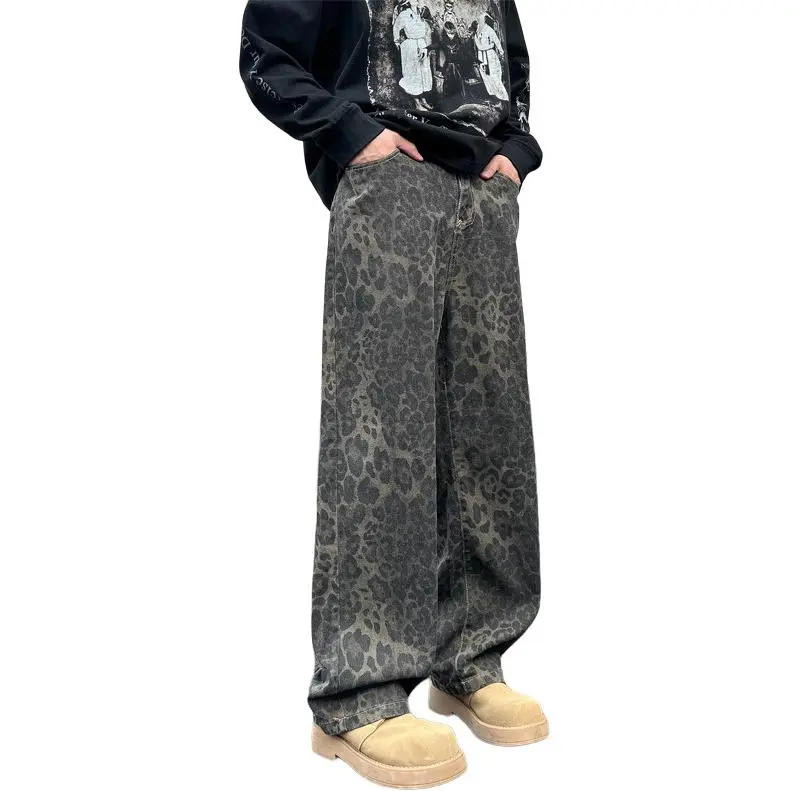 Cost Per Kilo SS25 Jeans Unisex Leopard Print-1