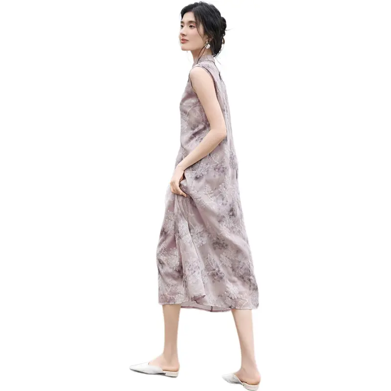 XWI Cheongsams Women's Smoky Purple-1