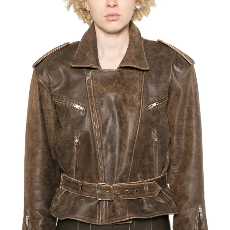 R13 Oversize shoulder Biker Jacket-4