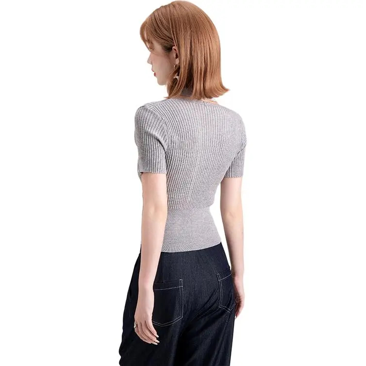 FAWENXIANGZI T Shirts Women's Heather Gray-1