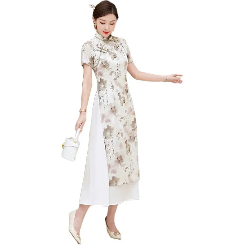 Yi Mengyuan Short Sleeved Dress Women's Image Color-0