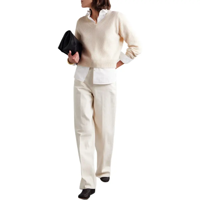 NILI LOTAN SS25 Cashmere Sweater Women's Beige-3