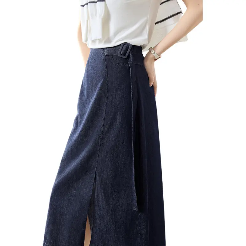 Mo Han Yi Mei Denim Long Skirt Women's-4
