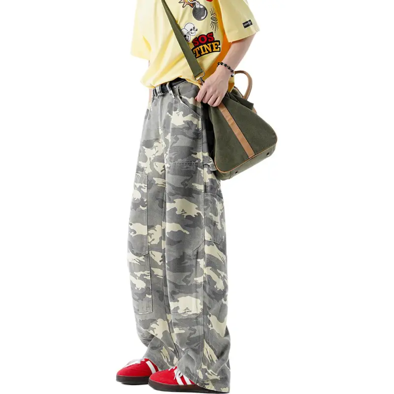Lulifama Cargo Pants Unisex Yellow Camouflage-2