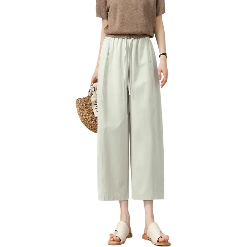Weixi Casual Pants Women's Cream Apricot-4