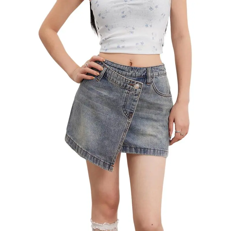 Kazakhstan Denim Short Skirts Women's-5