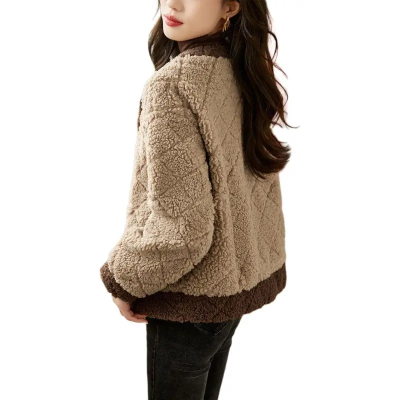 XWI Velvet feel Coat Women's Light Coffee-3