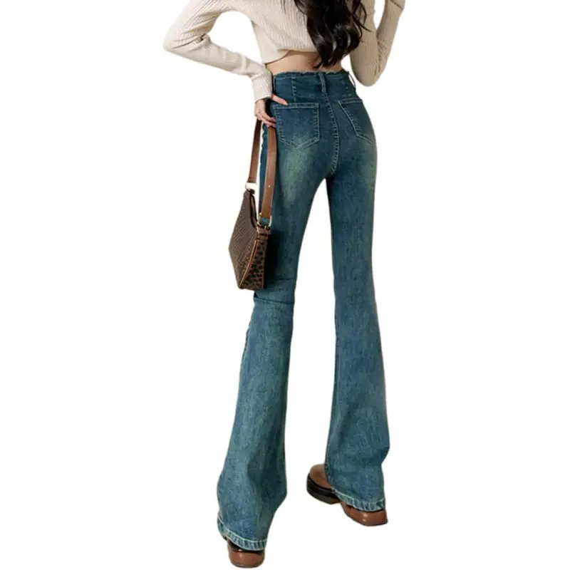FAWENXIANGZI Jeans Women's Nostalgic Blue-1