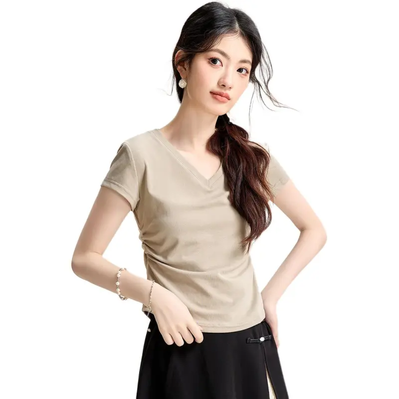 Fele.d T Shirts Women's Khaki-1