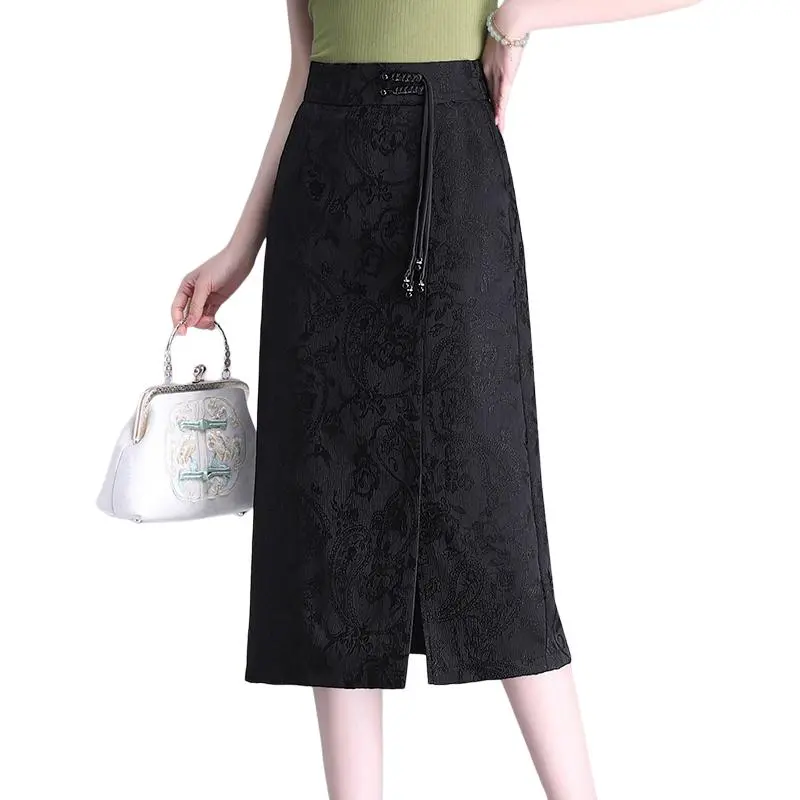 La Chapelle Casual Long Skirt Women's Black-3
