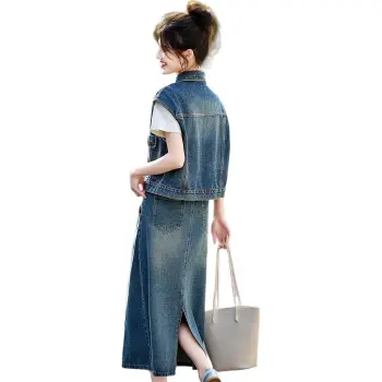 Still Quiet Skirt Set Regular Women's Denim Blue