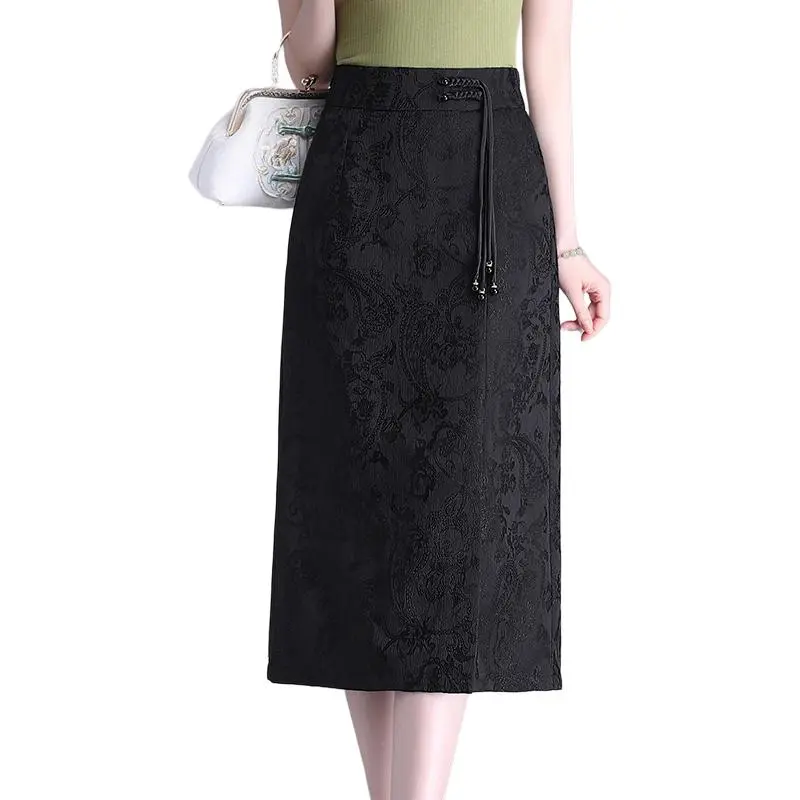 La Chapelle Casual Long Skirt Women's Black-2