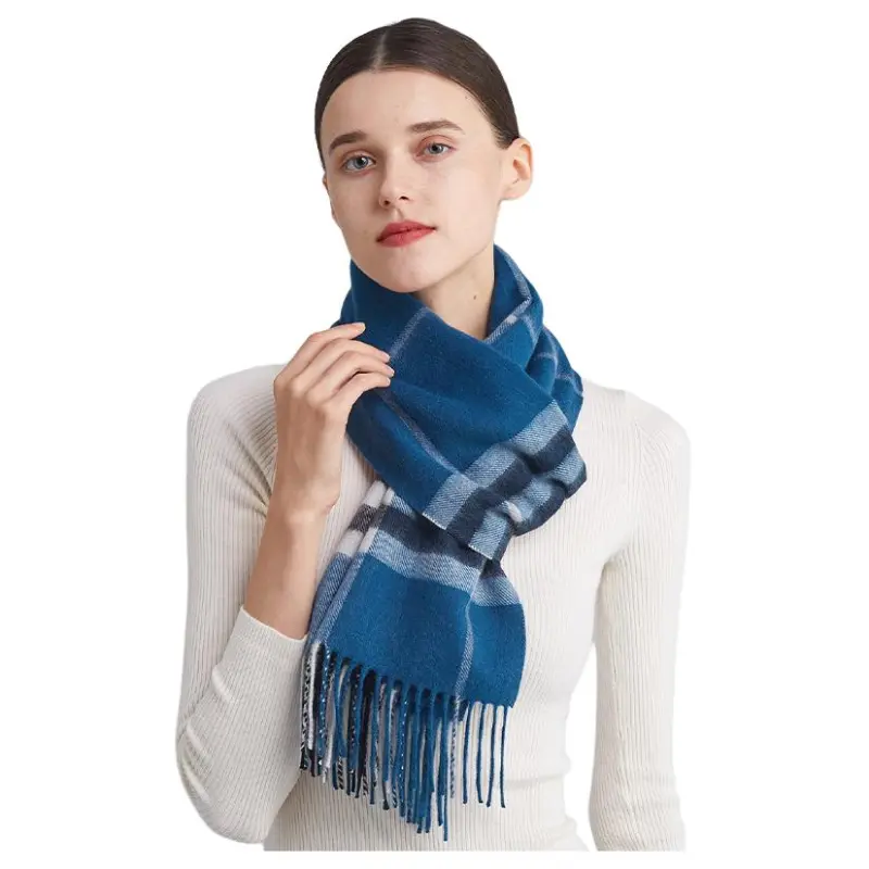 H YXIANG Cashmere Knit Scarves Women's-16