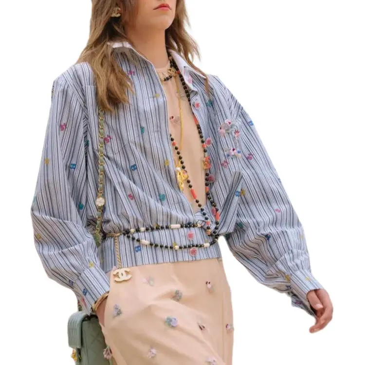 CHANEL Shirts Women's Blue-1