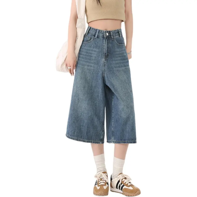 Weixi Denim Shorts Women's Nostalgic Blue-5