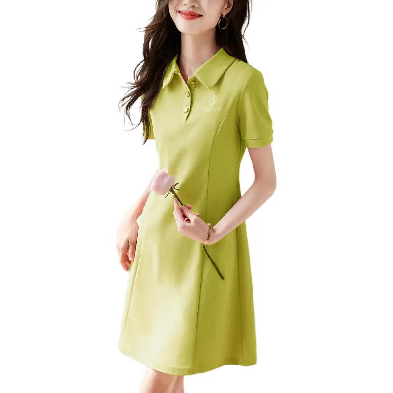Mo Han Yi Mei Short Sleeved Dresses Women's Green-1