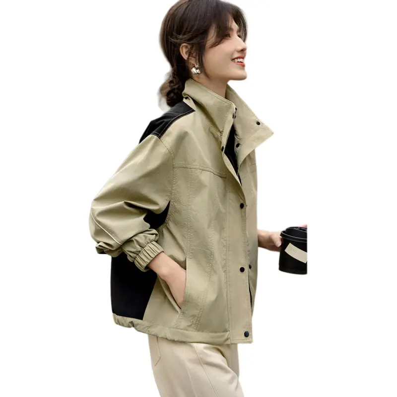 XWI Jackets & Coats Women's Khaki & Black-4