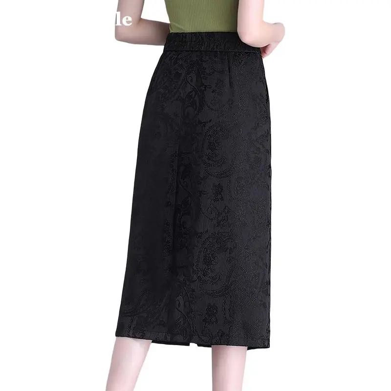 La Chapelle Casual Long Skirt Women's Black-4