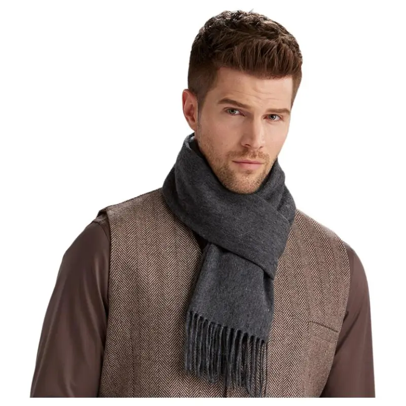 H YXIANG Cashmere Scarves Men's-1