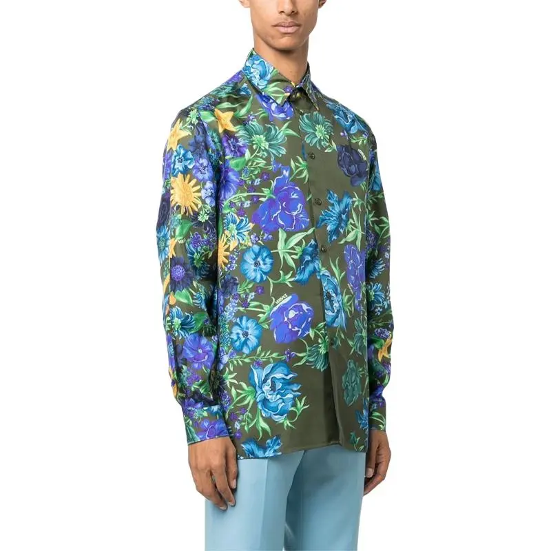 VERSACE Floral Printed Button-Up Shirt-3