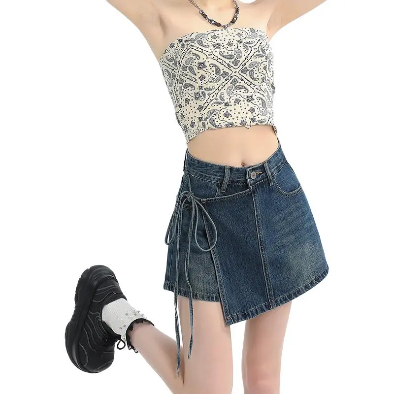 ZAZN Denim Short Skirts Women's-1