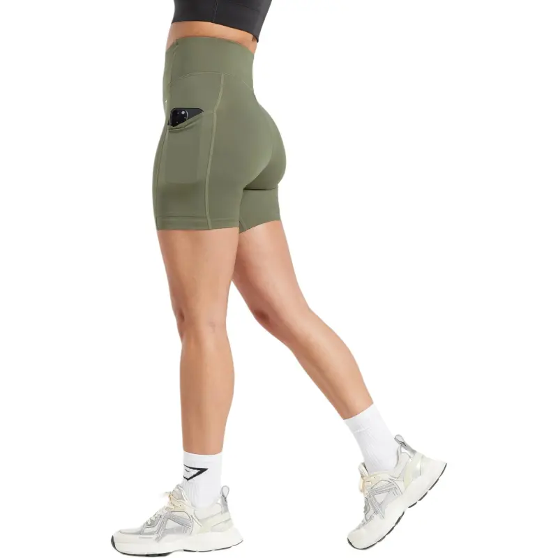 GYMSHARK Yoga Shorts Women's Dark Olive-3