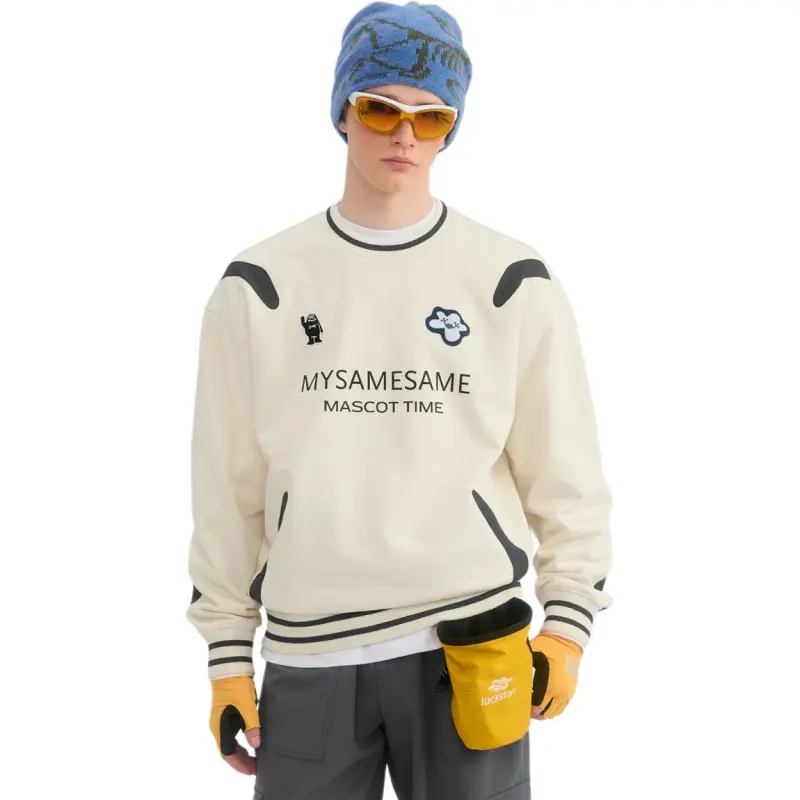 MYSAMESAME Sweatshirt Unisex Beige Yellow In Stock-1