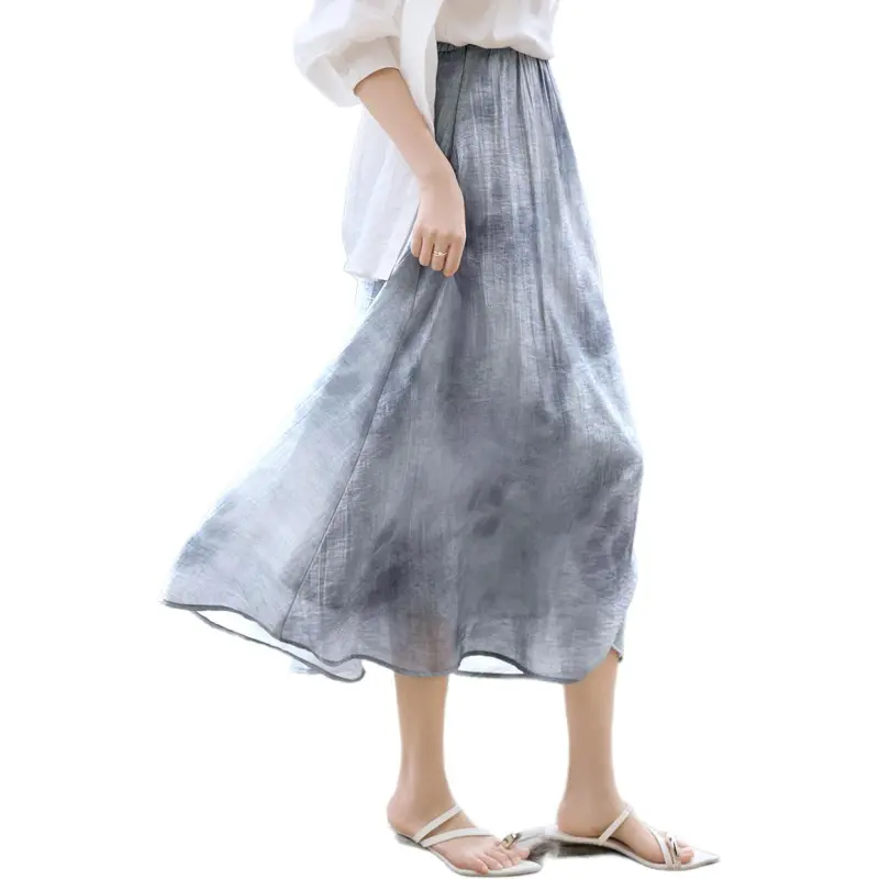 XWI Casual Long Skirts Women's Gradient Purple-3