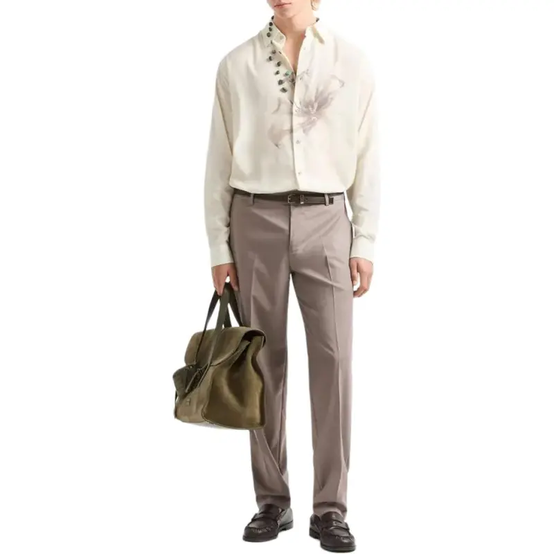 EMPORIO ARMANI Lightweight Virgin Wool blend Twill Chinos-1