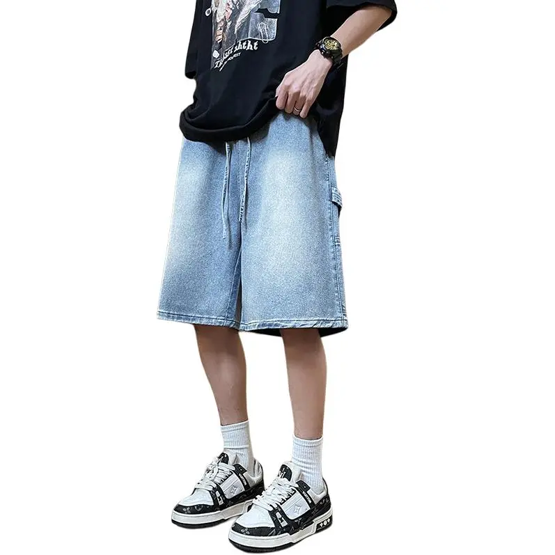 OPMO Denim Shorts Unisex Light Blue-3