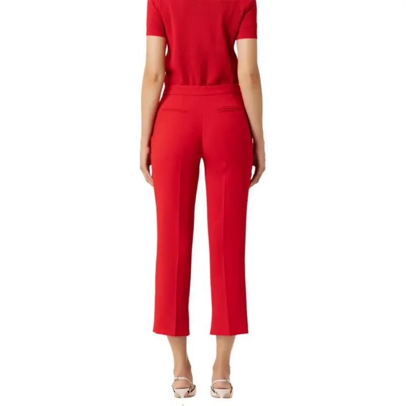 Elisabetta Franchi Slits Cropped Crepe Trousers-1
