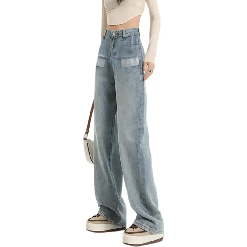 Weixi Jeans Women's Cool Tea Blue-5