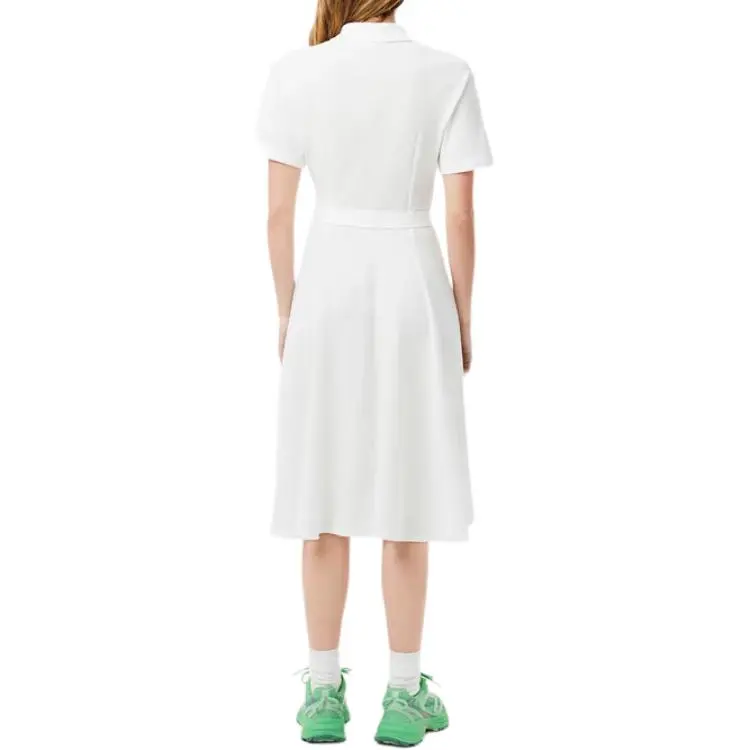 LACOSTE Piqué Flared Polo Dress-3