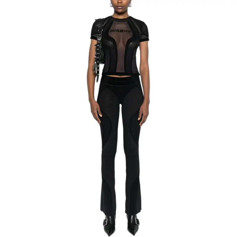 Misbhv Flocked Flared Trousers-2