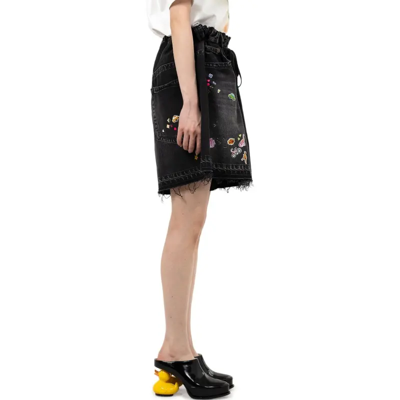Maison Mihara Yasuhiro SS25 Denim Shorts Women's Black-4