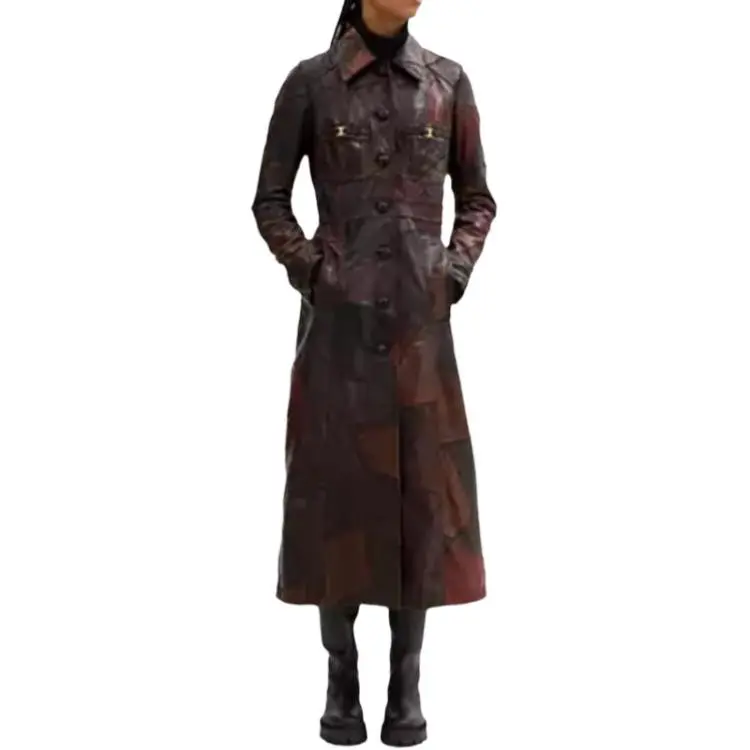 COACH Leather Jacket Women's Brown-1