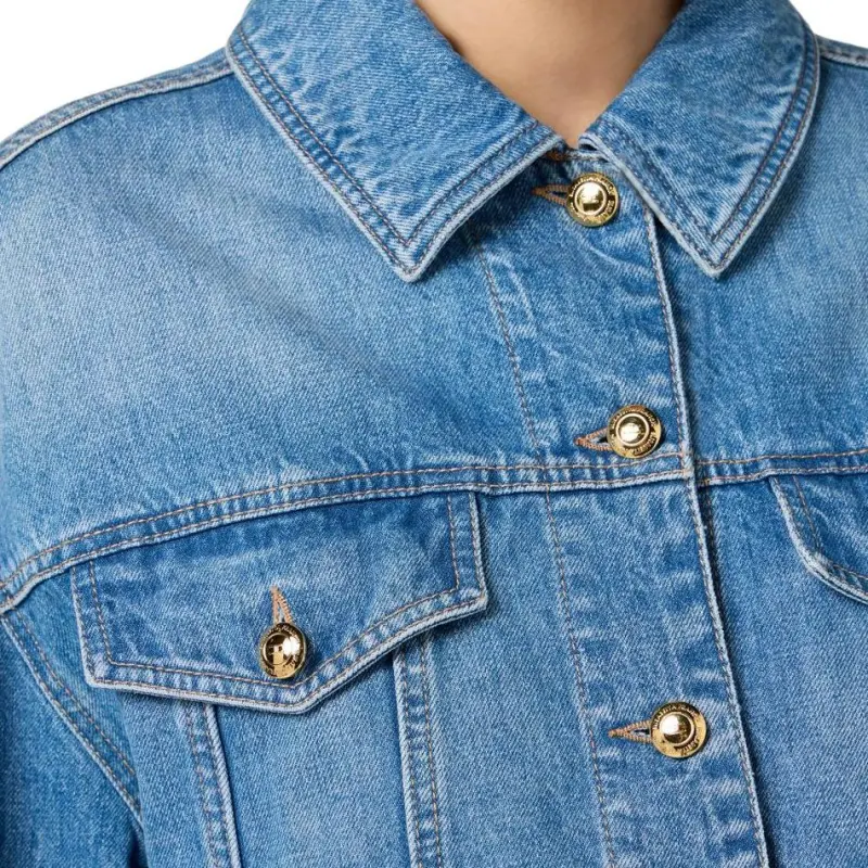 Elisabetta Franchi Oversized Cropped Denim Jacket-4