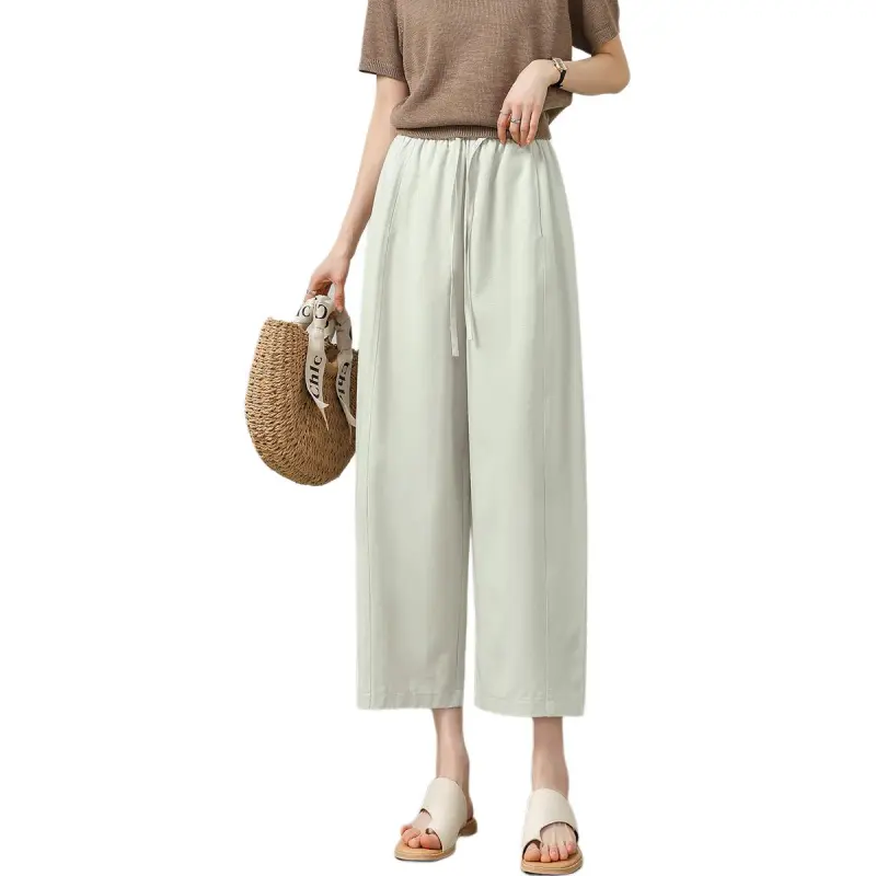 Weixi Casual Pants Women's Cream Apricot-5