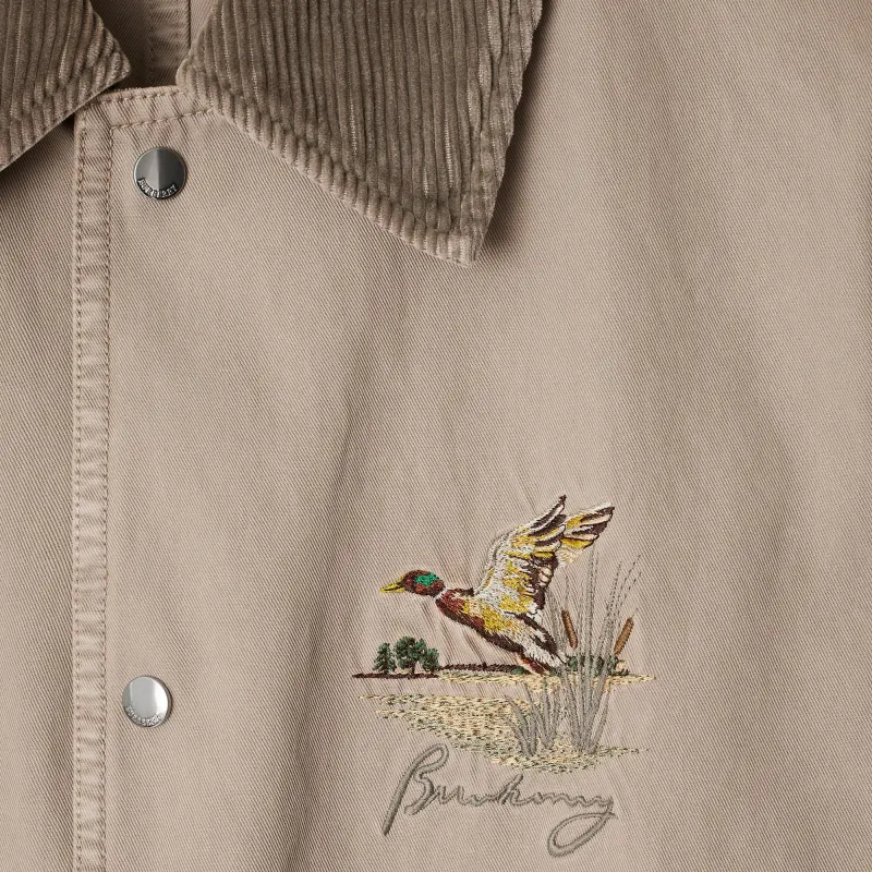 Burberry Motif embroidered Shirt Jacket-4