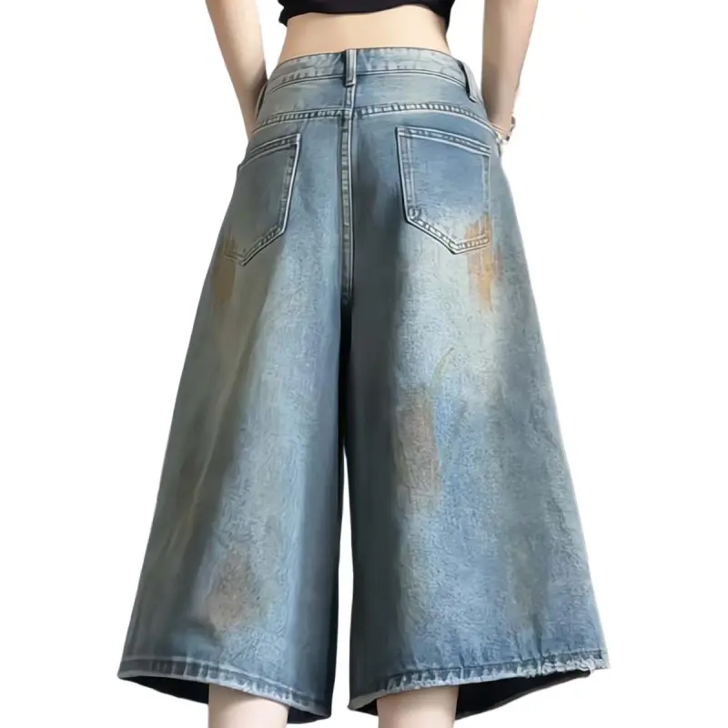 Anyveiw Denim Shorts Unisex Washed Color-5